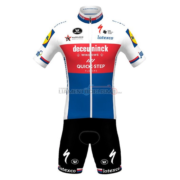 Abbigliamento Ciclismo Deceuninck Quick Step Campione Repubblica Ceca 2021 Manica Corta